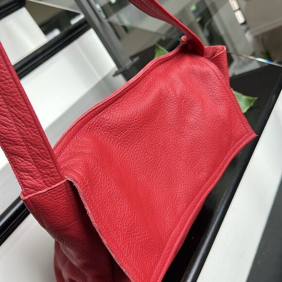 New! foks form Tote Bag genuine Leather Minimal Hobo Shoulder purse handbag - Picture 7 of 13